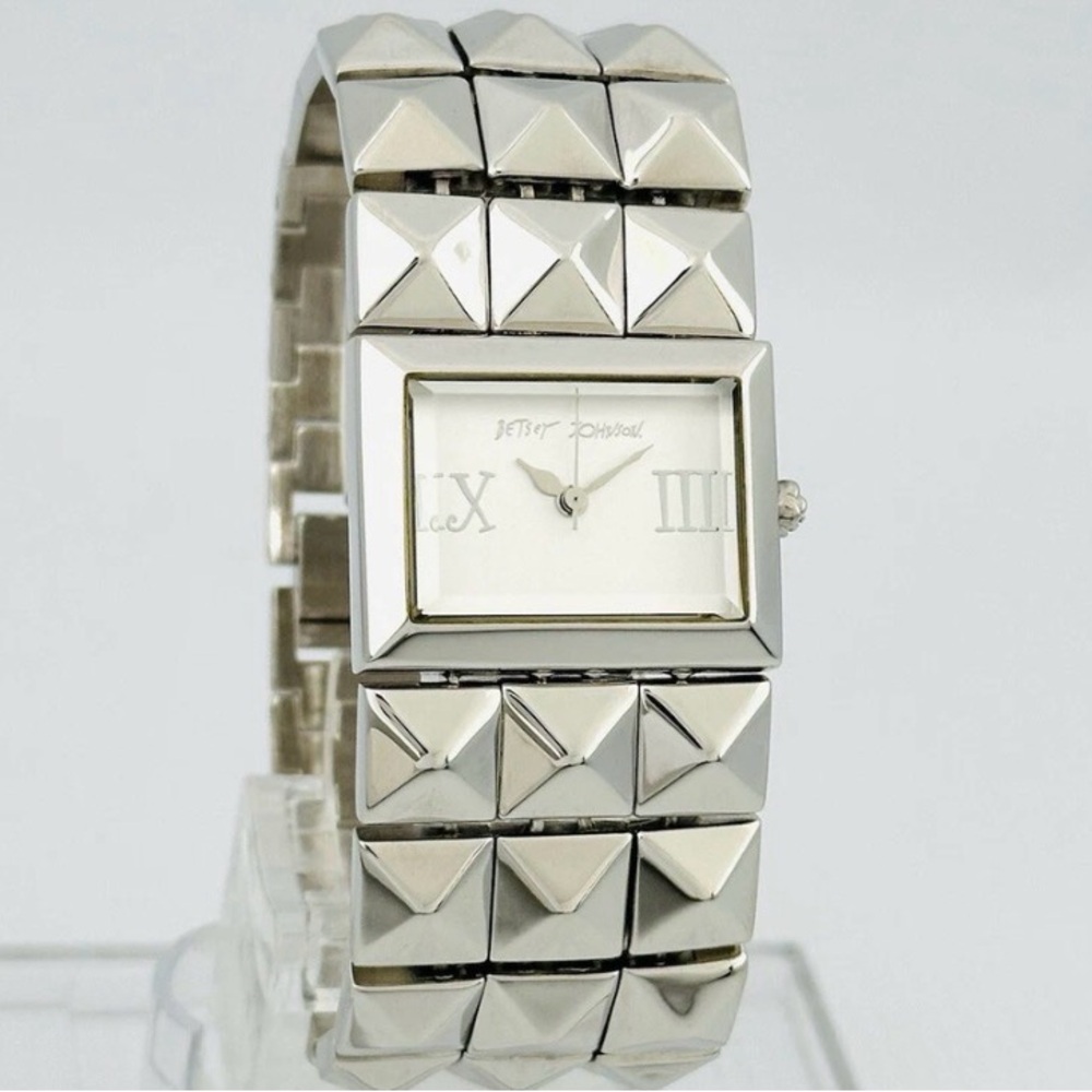 Betsey Johnson Women's BJ4078 Silver Studs Stainless Steel Fashion Watch